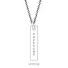 Engravable 14K White Gold Polished Four-Sided Bar Pendant