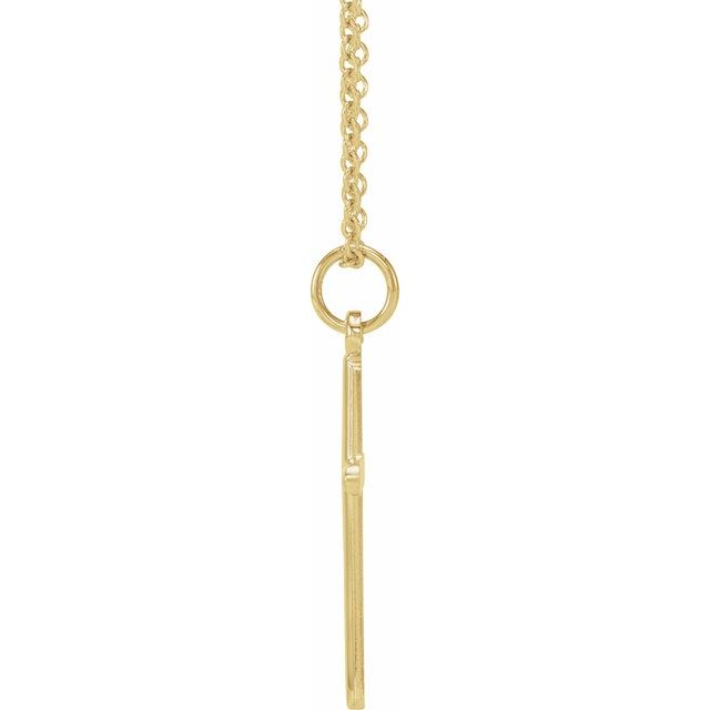 14K Yellow Gold, 20x10.4 mm Polished Cross Necklace