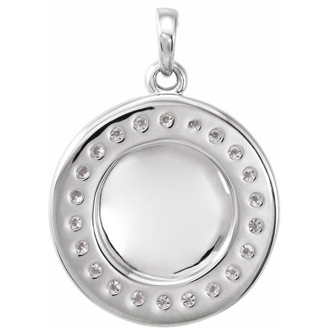 14K Gold Natural Diamond Engravable Pendant - Options Available