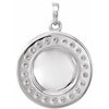 14K White Gold Engravable Pendant Necklace with 1/5 CTW Natural Diamonds, 16-18