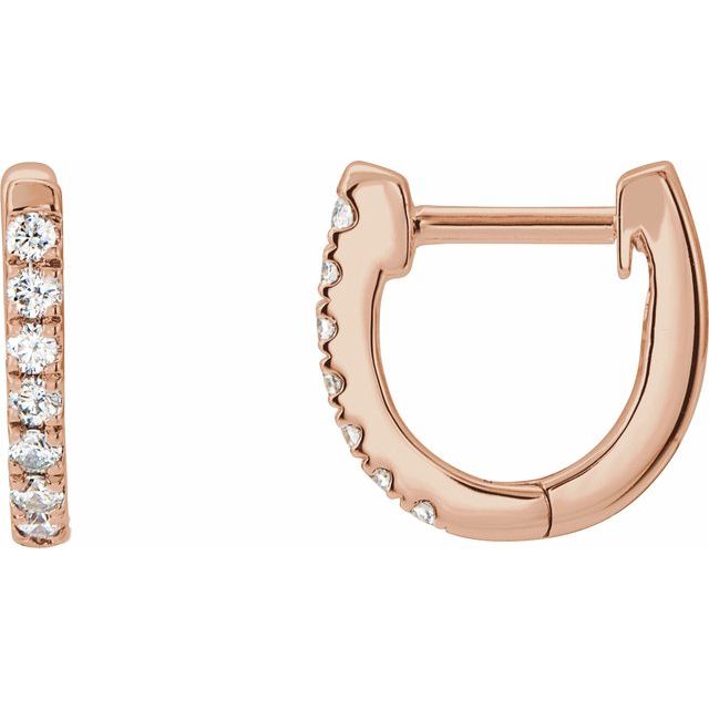 14K Gold Natural Diamond Hoop Earrings - Options Available