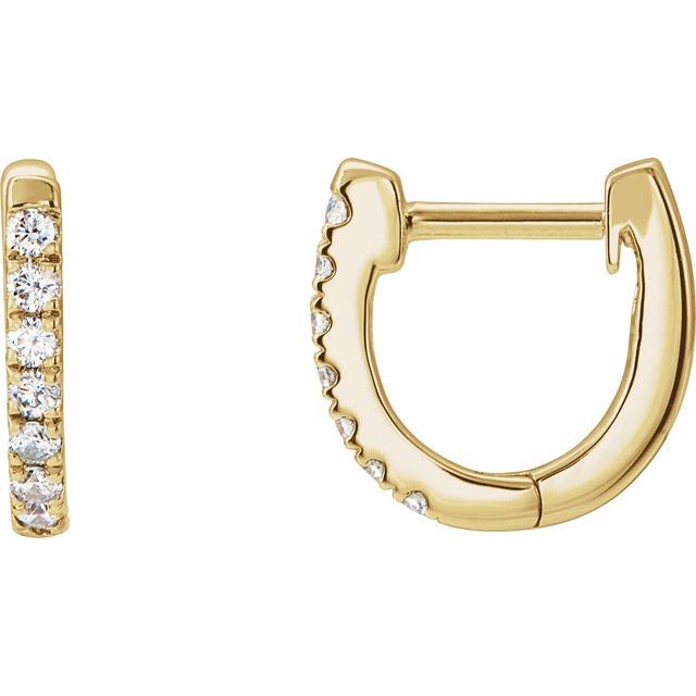 14K Gold Natural Diamond Hoop Earrings - Options Available