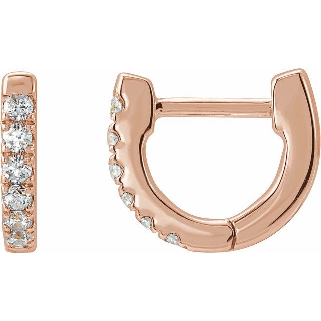 14K Gold Natural Diamond Hoop Earrings - Options Available