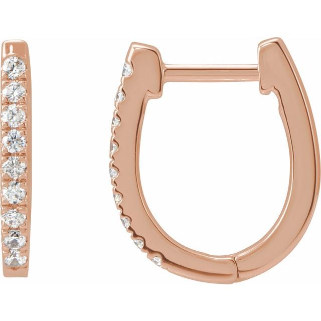 14K Gold Natural Diamond Hoop Earrings - Options Available