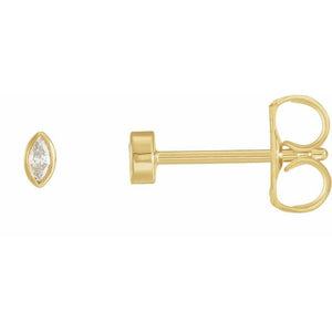 0.04 CTW Natural Diamond Solitaire Bezel-Set Earrings in 14K Gold, Silver & Platinum