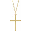 14K Yellow Gold, 20x10.4 mm Polished Cross Necklace