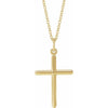 14K Yellow Gold, 20x10.4 mm Polished Cross Necklace