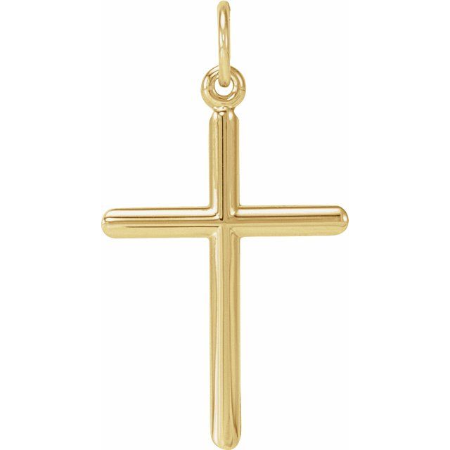 14K Yellow Gold Cross Pendant - Timeless Design 20x10.4 mm