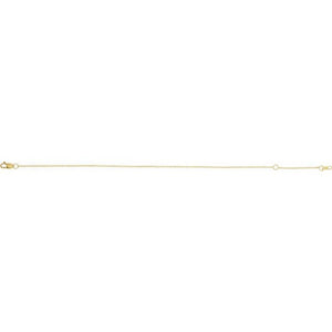 14K Yellow Gold 1 mm Adjustable Cable Chain Necklace 16-18