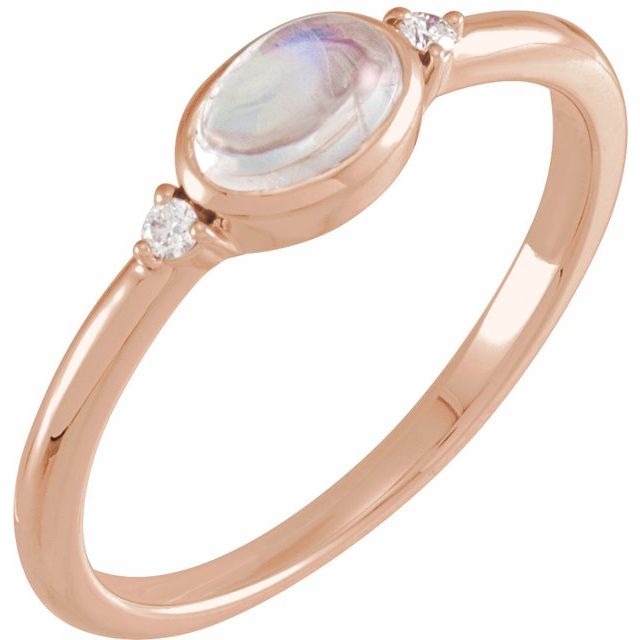14K Gold Turquoise and Diamond Bezel-Set Cabochon Ring