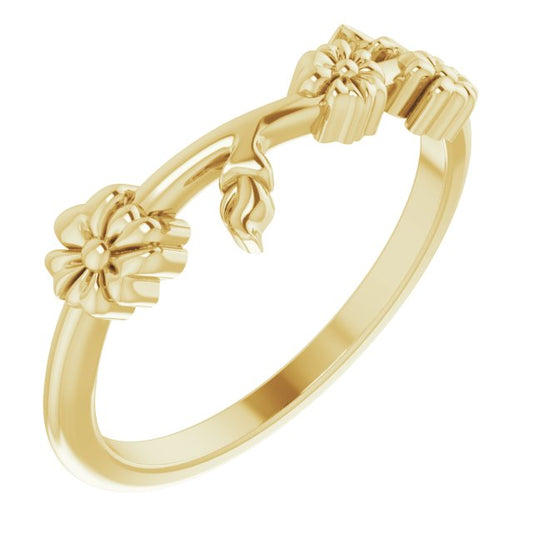 Use the Stackable Floral Ring, 14K  Yellow Gold to create alt text