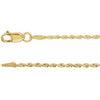 14K Yellow Gold, 1.3 mm Diamond-Cut Rope 16