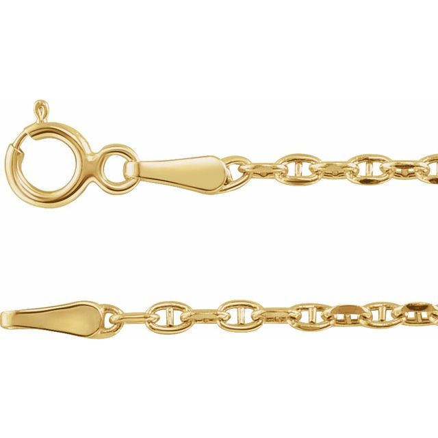 Hollow Diamond-Cut Anchor Chain Bracelet in 14K Gold