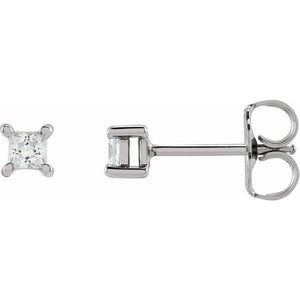 14K Gold Lab-Grown Diamond 4-Prong Earrings