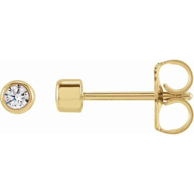 14K Gold Lab-Grown Diamond Bezel-Set Earrings