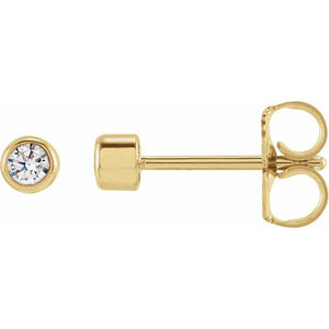 14K Gold Lab-Grown Diamond Bezel-Set Earrings