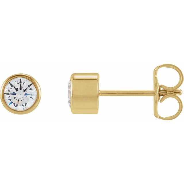 1/2 Ctw Lab-Grown Diamond Bezel-Set Earrings