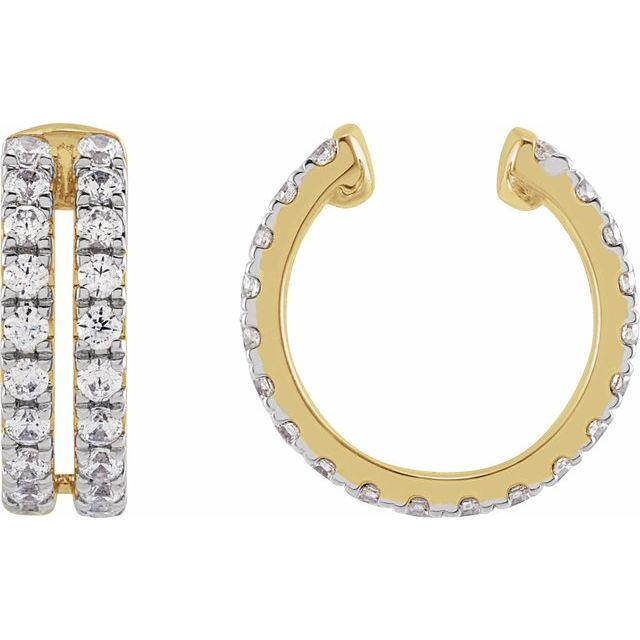 14K Gold Lab-Grown Diamond Cuff Earring