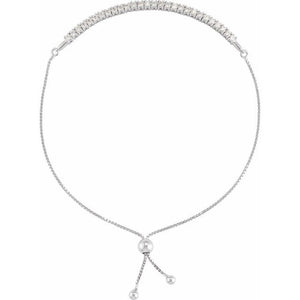 14K Yellow Gold, 9.5-inch Lab-Grown Diamond Bolo Bracelet - Elegant Design