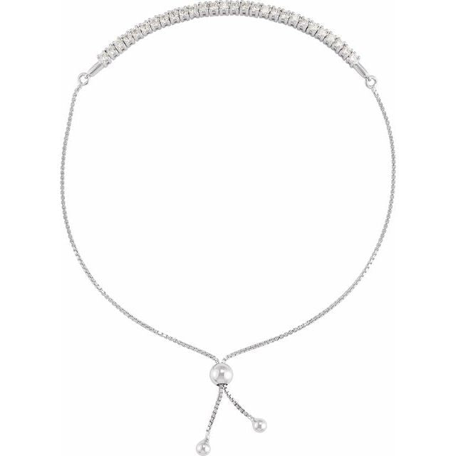 14K Gold Lab-Grown Diamond Bolo Bracelet - Options Available