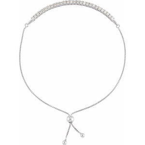 14K Gold Lab-Grown Diamond Bolo Bracelet - Options Available