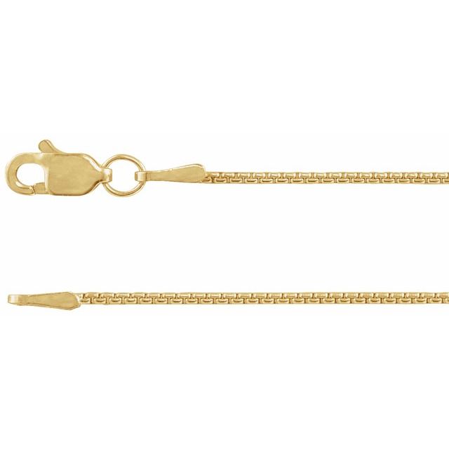 Rounded Box Chain Bracelet with Lobster Clasp in Polished 14K Gold