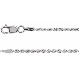 14K Yellow Gold 1.6 mm Diamond-Cut Rope Chain - 16