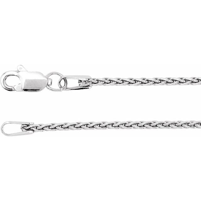 Sterling Silver 1.25  mm Wheat 7" Chain