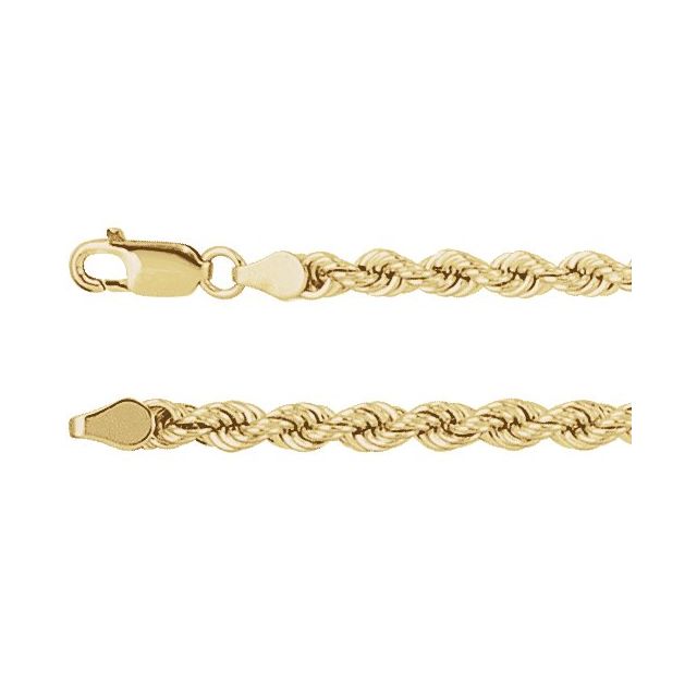 14K Yellow Gold 4 mm Rope 16" Chain - Timeless Elegance