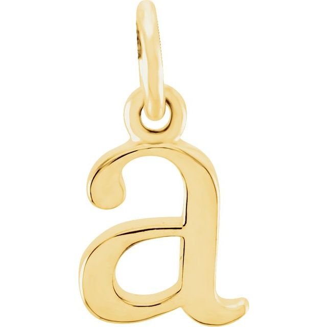 14K Gold Lowercase Initial Pendant