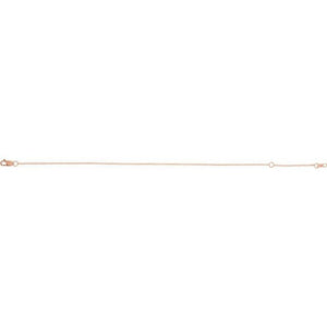 14K Yellow Gold 1 mm Adjustable Cable Chain Necklace 16-18