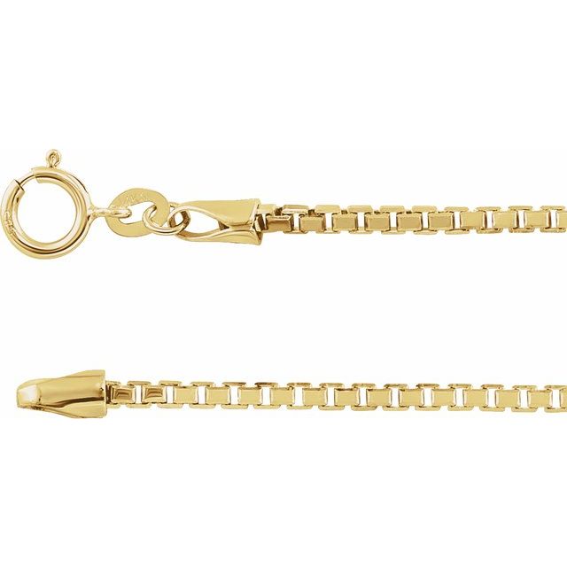 Diamond-Cut Box Chain Bracelet with Spring Ring Closure in 14K Gold