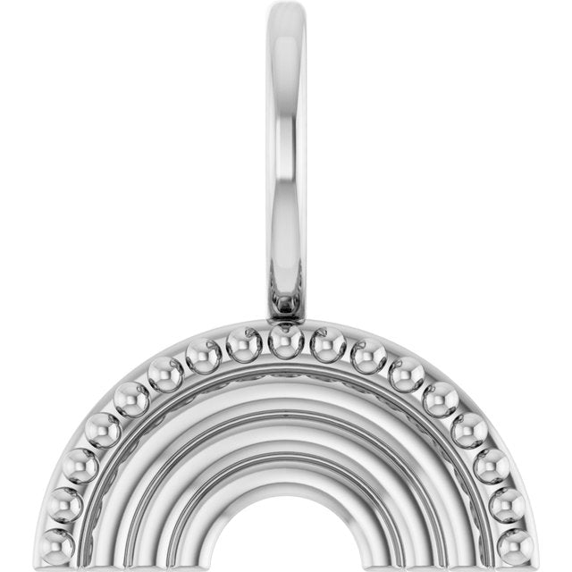 14K Gold Rainbow Charm Pendant - Options Available