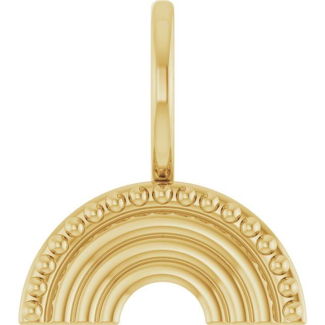 14K Gold Rainbow Charm Pendant - Options Available