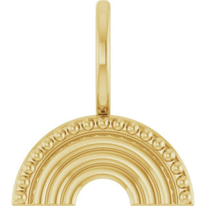 14K Gold Rainbow Charm Pendant - Options Available