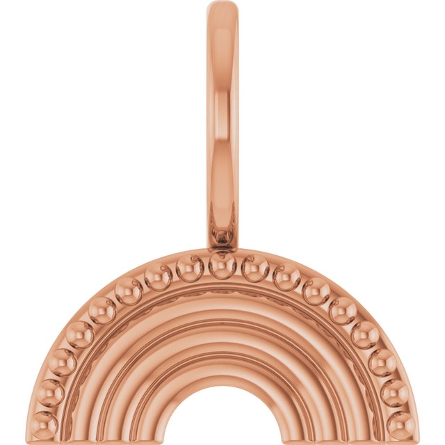 14K Gold Rainbow Charm Pendant - Options Available