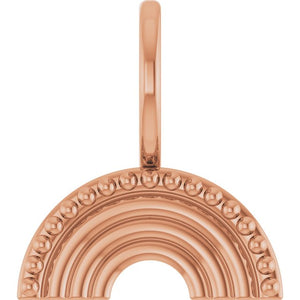 14K Gold Rainbow Charm Pendant - Options Available