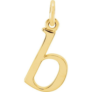 Lowercase Initial Pendant in 14K Gold with Multiple Design Options
