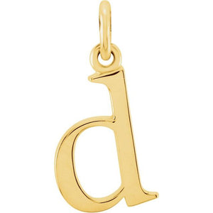 14K Gold Lowercase Initial Pendant