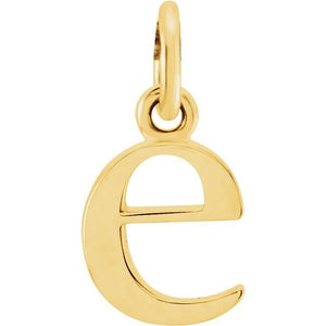 Lowercase Initial Pendant in 14K Gold with Multiple Design Options