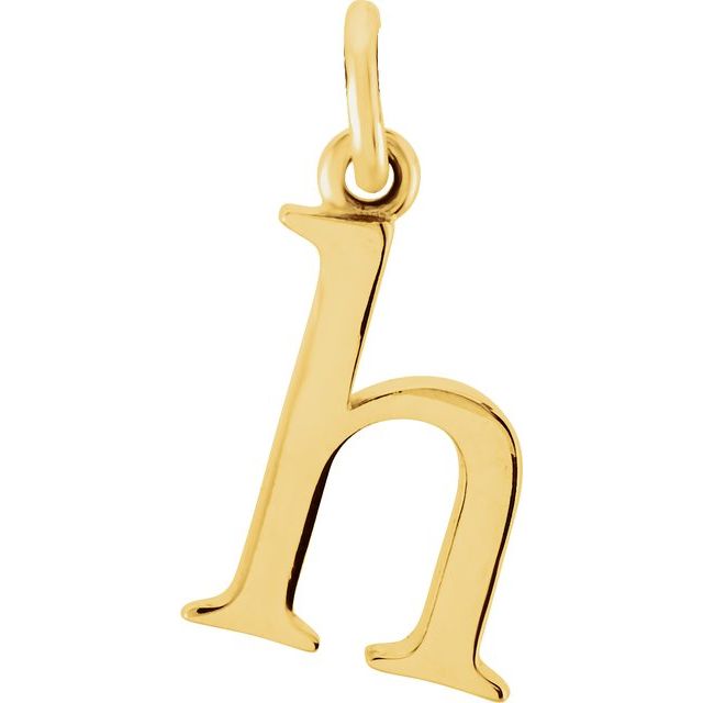 Lowercase Initial Pendant in 14K Gold with Multiple Design Options