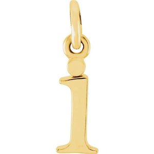 14K Gold Lowercase Initial Pendant