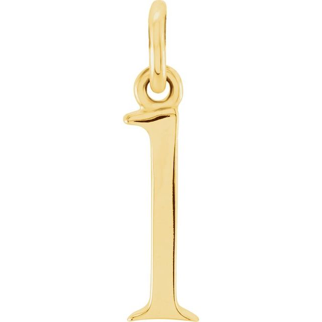 14K Gold Lowercase Initial Pendant