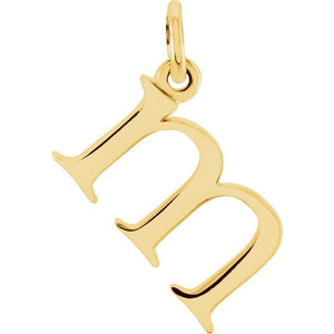 Lowercase Initial Pendant in 14K Gold with Multiple Design Options