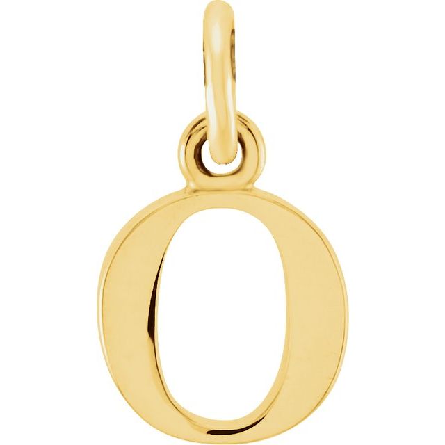 Lowercase Initial Pendant in 14K Gold with Multiple Design Options