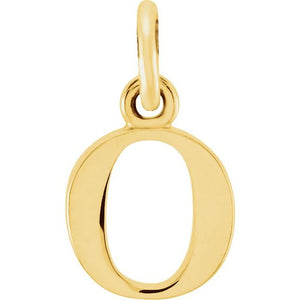 Lowercase Initial Pendant in 14K Gold with Multiple Design Options