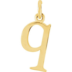 Lowercase Initial Pendant in 14K Gold with Multiple Design Options