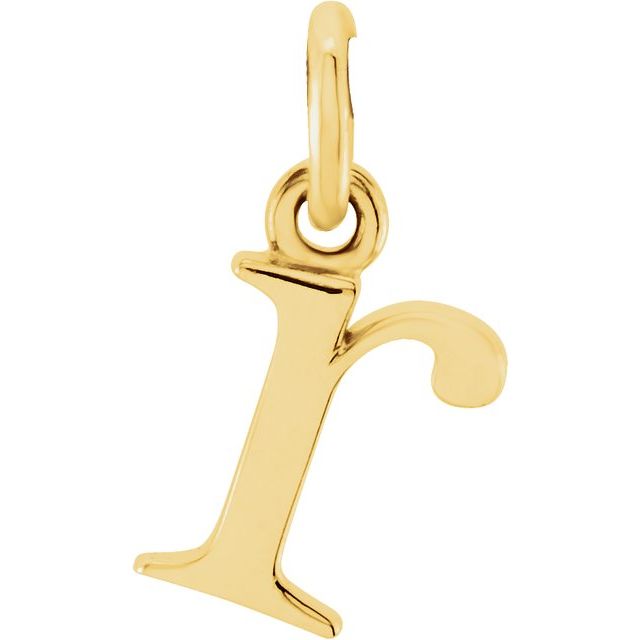 Lowercase Initial Pendant in 14K Gold with Multiple Design Options