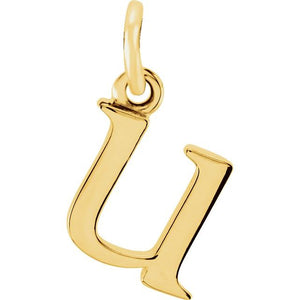Lowercase Initial Pendant in 14K Gold with Multiple Design Options