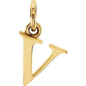 14K Gold Lowercase Initial Pendant